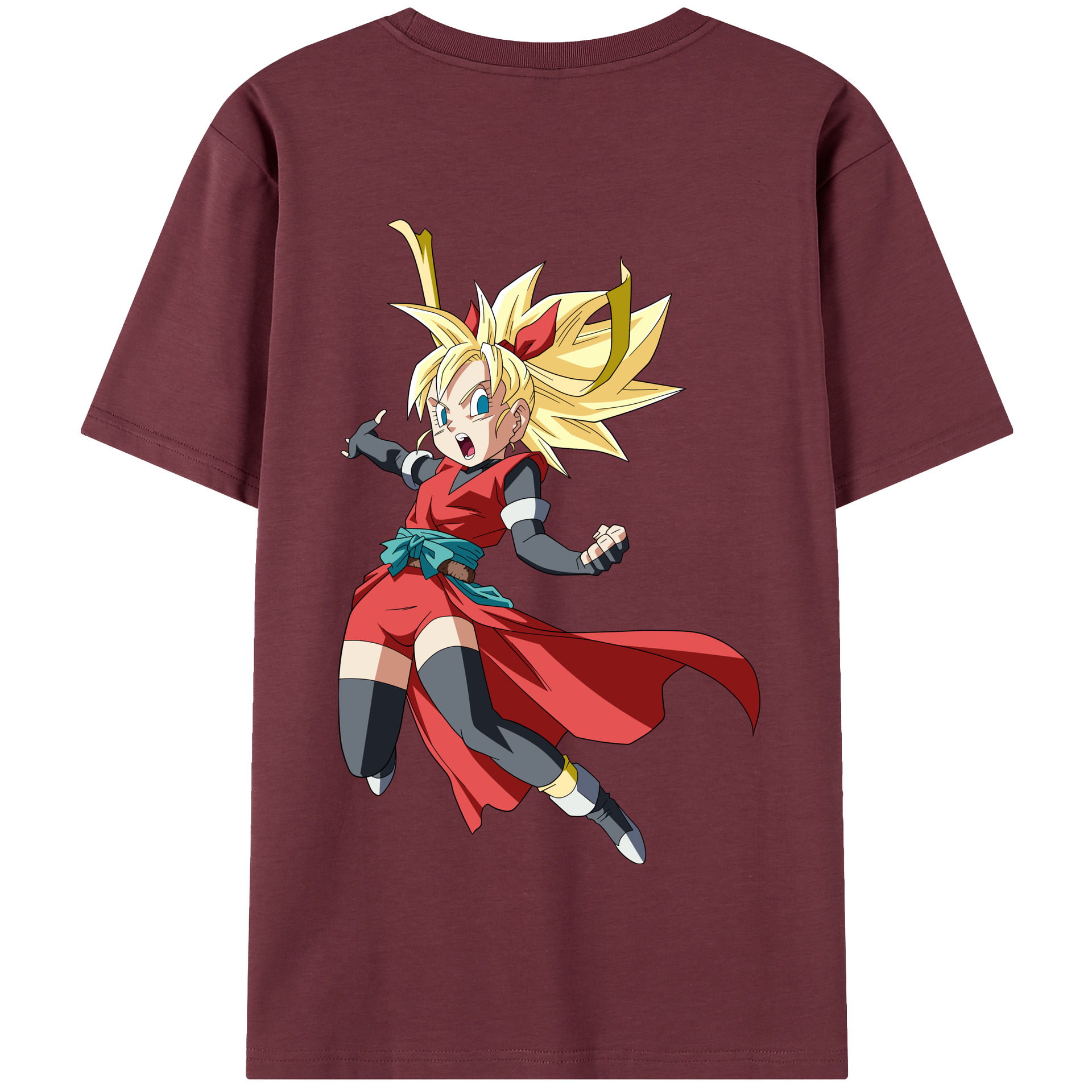 （画像用） ドラゴンボール カリフラ DRAGON BALL Caulifla 綿100％半袖Tシャツ（背面プリント）
